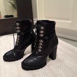 Black Leather Lace Up Booties, RUDSAK, Size 37